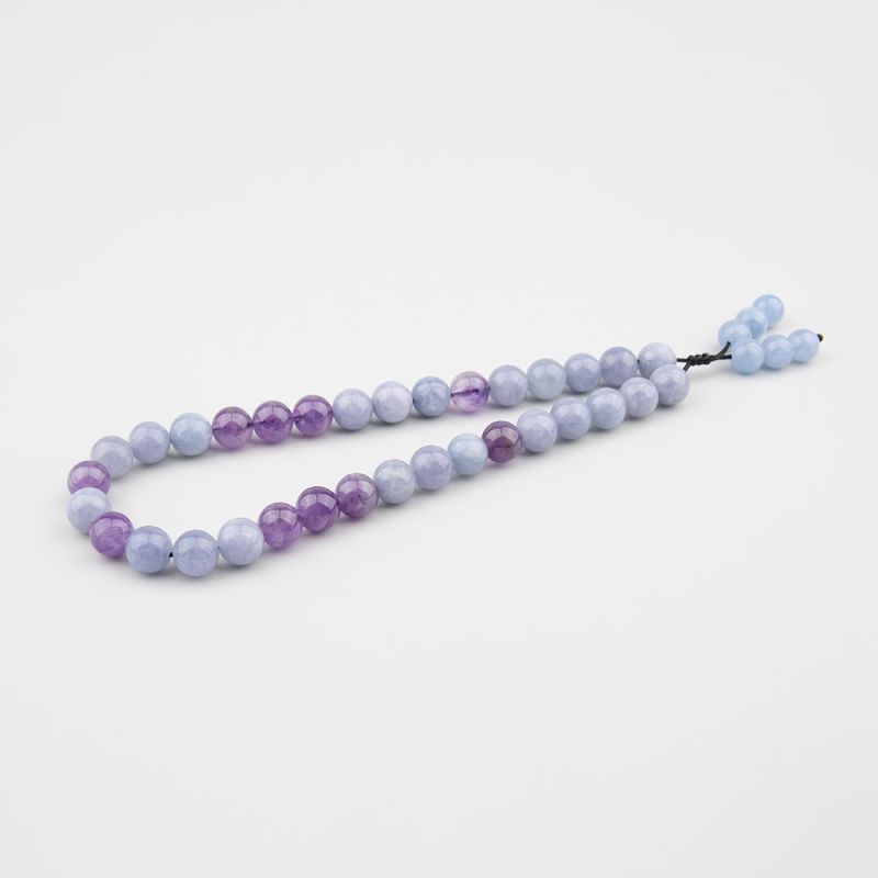 Броеница за ръка с 33 мъниста Аметист и Аквамарин