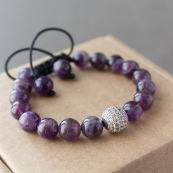 Дамска гривна от Аметист "Amethyst and Glamor"