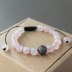 Дамска гривна от Розов кварц "Rose Quartz and Glamor"