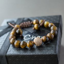 Дамска гривна от Тигрово око "Tiger's eye and Glamor"