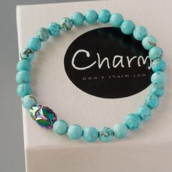 Гривна Тюркоаз с елемент Swarovski Скарабей Scarabaeus Green