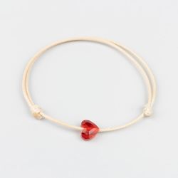 Бежова гривна със сърце кристал Swarovski elements