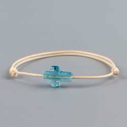Бежова гривна с кръст кристал Swarovski elements