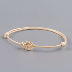 Бежова гривна със златен скарабей кристал Swarovski elements