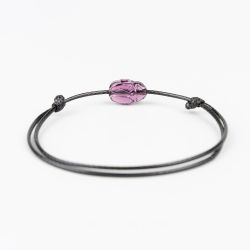 Черна гривна с лилав скарабей кристал Swarovski elements