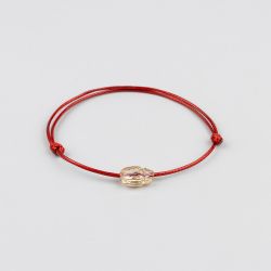 Червена гривна с жълт скарабей кристал Swarovski elements