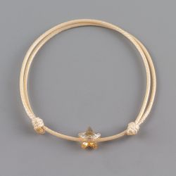 Бежова гривна със звезда кристал Swarovski elements