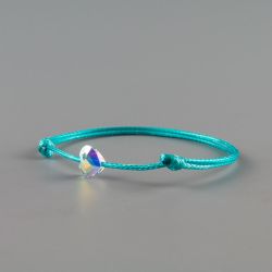 Гривна в цвят тюркоаз със сърце кристал Swarovski