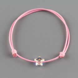 Розова гривна с бяла звезда кристал Swarovski