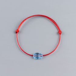 Червена гривна със син скарабей кристал Swarovski elements