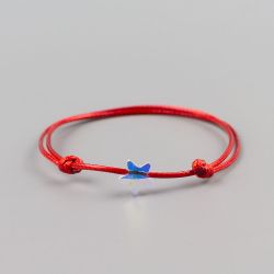 Гривна с червен конец със звезда кристал Swarovski elements