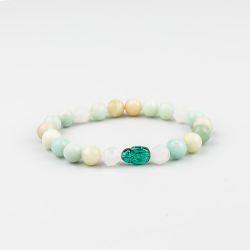 Дамска гривна с кристал Swarovski Скарабей и камъни Амазонит 