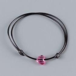 Гривна със сърце кристал Swarovski цвят Rose