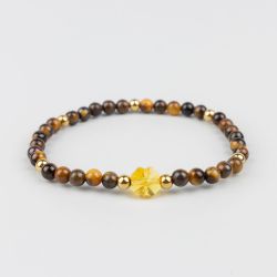 Дамска гривна с детелина Swarovski и камък Тигрово око