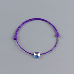 Лилава гривна със сърце кристал Swarovski® elements AB