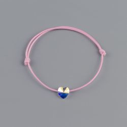 Розова гривна със сърце кристал Swarovski® elements