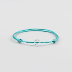 Гривна в тюркоазен цвят с детелина кристал Swarovski elements