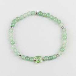 Зелена гривна с пеперуда Swarovski и камък Авантюрин