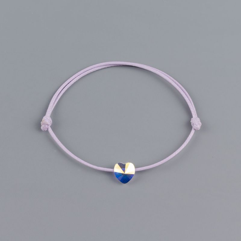 Виолетова гривна със сърце кристал Swarovski® elements