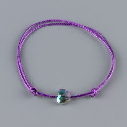 Лилава гривна със сърце кристал Swarovski