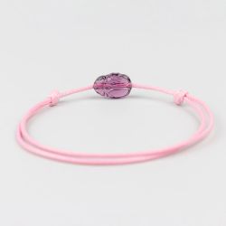 Розова гривна с лилав скарабей кристал Swarovski elements