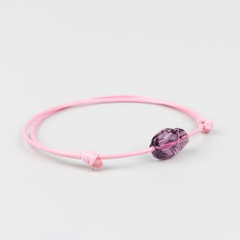 Розова гривна с лилав скарабей кристал Swarovski elements