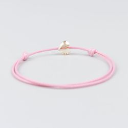 Розова гривна със златно сърце кристал Swarovski elements