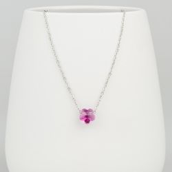 Нежно колие с цвете кристал Swarovski Fuchsia