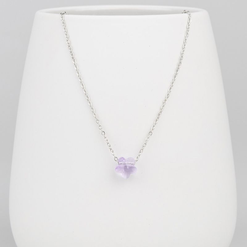 Нежно колие с цвете кристал Swarovski Violet