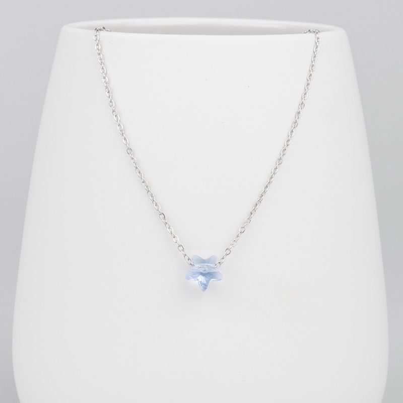 Нежно колие със звезда кристал Swarovski Light Sapphire 