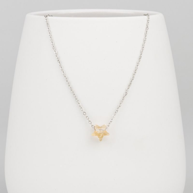 Нежно колие със звезда кристал Swarovski Golden Shadow