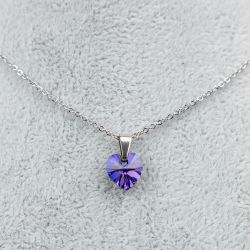 Дамско колие със сърце кристал Swarovski Heliotrope