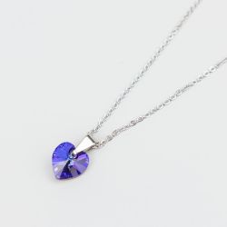Дамско колие със сърце кристал Swarovski Heliotrope