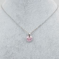 Розово колие с кристал Swarovski сърце Light Rose