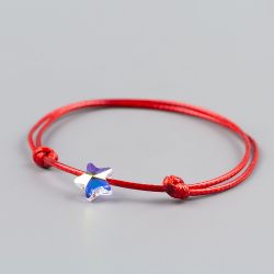Гривна с червен конец със звезда кристал Swarovski elements