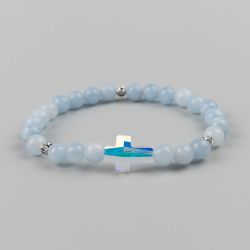 Гривна с кръст Swarovski elements и камък Берил