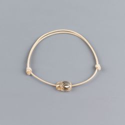Бежова гривна със златен скарабей кристал Swarovski elements