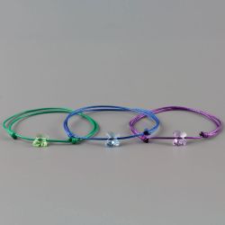 Гривна с пеперуда кристал Swarovski цвят Violet, Aquamarine и Peridot