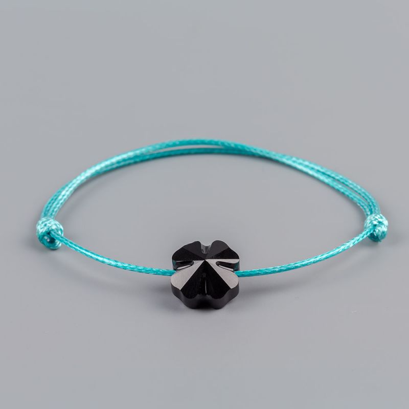 Гривна в цвят тюркоаз с четирилистна детелина кристал Swarovski® elements 