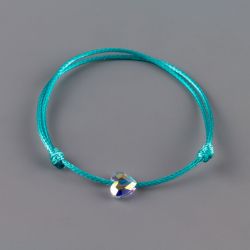 Гривна в цвят тюркоаз със сърце кристал Swarovski