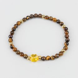 Дамска гривна с детелина Swarovski и камък Тигрово око
