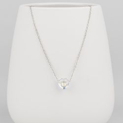 Нежно колие с кристал Swarovski сърце Aurora Boreale