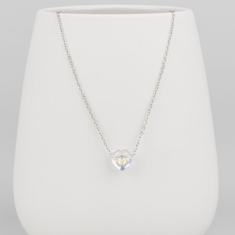 Нежно колие с кристал Swarovski сърце Aurora Boreale