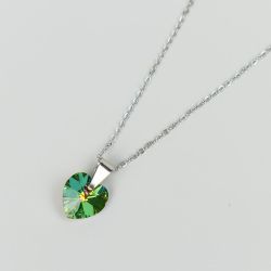 Колие с цветна висулка сърце Swarovski Vitrail Medium