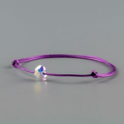 Дамска гривна в лилав цвят със сърце кристал Swarovski