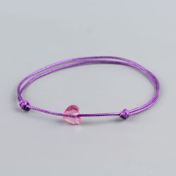 Лилава гривна със сърце кристал Swarovski Rose
