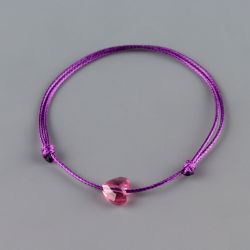 Лилава гривна със сърце кристал Swarovski Rose