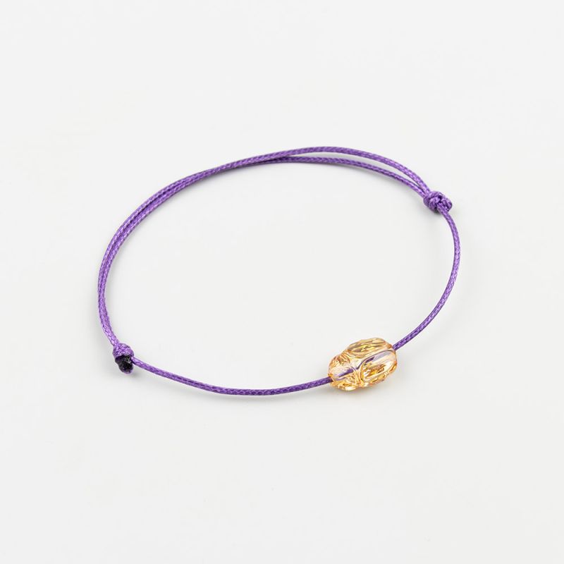 Лилава гривна със златен скарабей кристал Swarovski elements