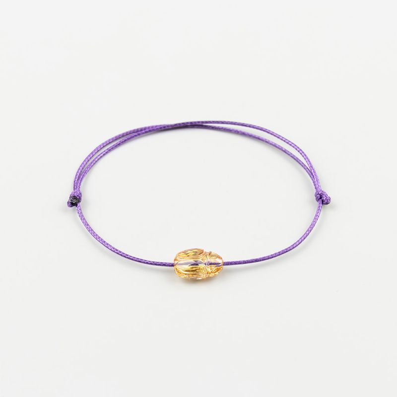 Лилава гривна със златен скарабей кристал Swarovski elements
