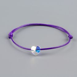 Лилава гривна със сърце кристал Swarovski® elements AB
